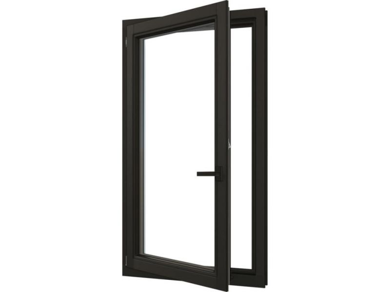 Draai/kiepraam - 77,4x137,4 cm - linksdraaiend - zwart - incl. raambeslag