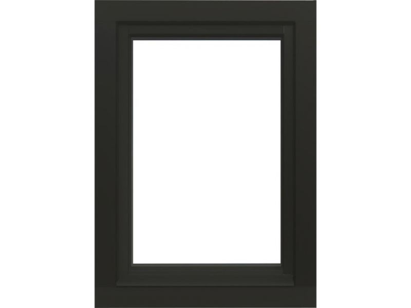 Draai/kiepraam - 77,4x107,4 cm - rechtsdraaiend - zwart - incl. raambeslag