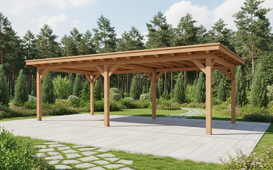 YARD Outdoor Elegante overkapping 500x400 cm vrijstaand Douglas blank