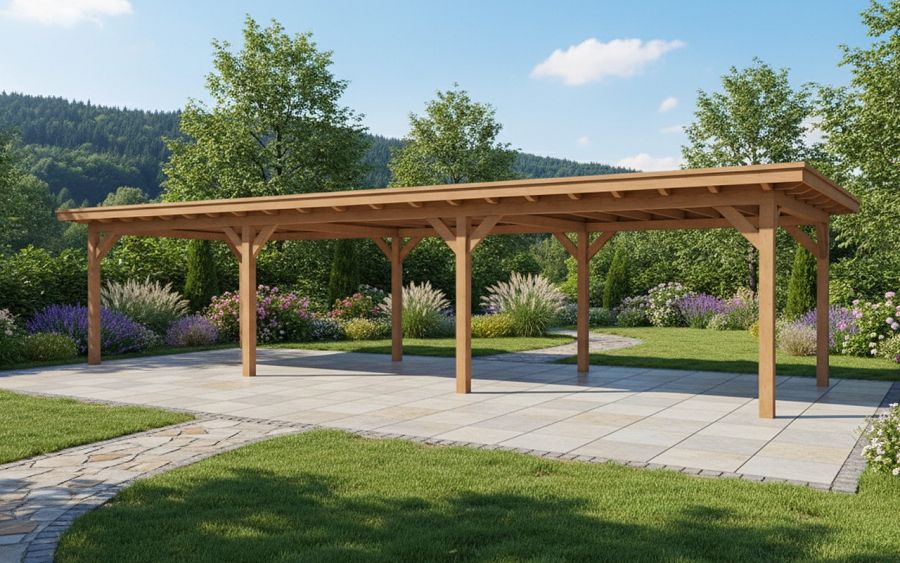 YARD Outdoor Elegante overkapping 900x350 cm vrijstaand Douglas blank