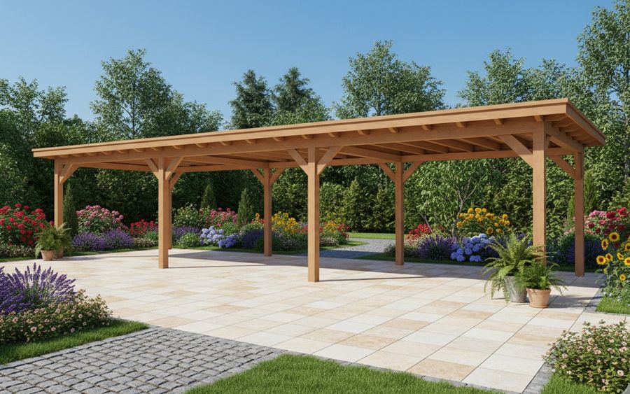 YARD Outdoor Elegante overkapping 1000x400 cm vrijstaand Douglas blank