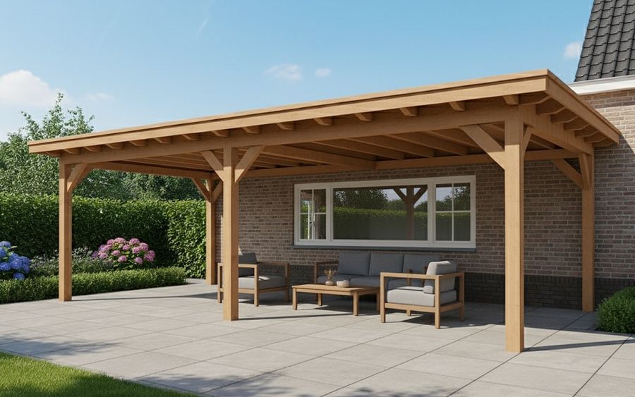 YARD Outdoor Elegante overkapping 600x400 cm aanbouw Douglas blank