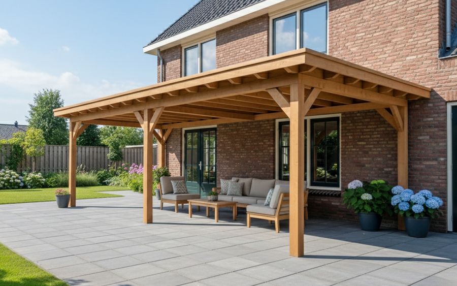 YARD Outdoor Elegante overkapping 500x300 cm aanbouw Douglas blank