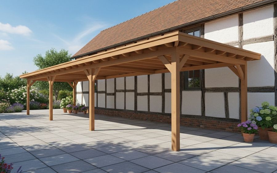 YARD Outdoor Elegante overkapping 800x350 cm aanbouw Douglas blank