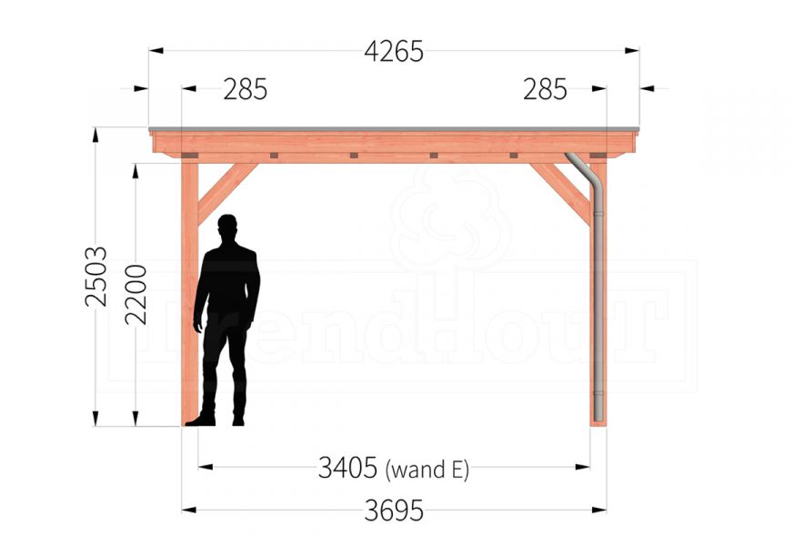 Buitenverblijf Florence 1125x425 cm - Plat dak