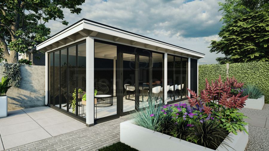 Buitenverblijf Florence 425x425 cm - Plat dak