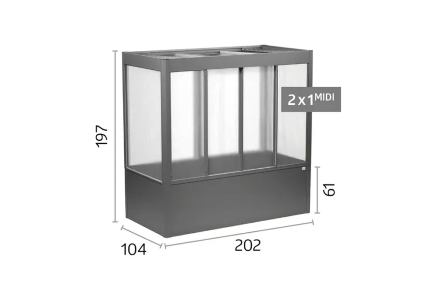 Biohort Florentina metalen tuinkas 201,6 x 104 x 197 cm donkergrijs metallic
