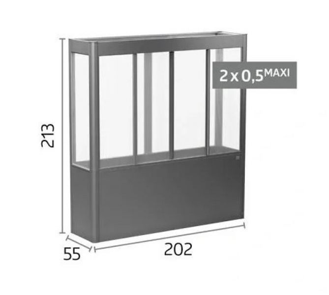Biohort Florentina metalen tuinkas 213,4 x 201,6 x 54,7 cm kwartsgrijs metallic