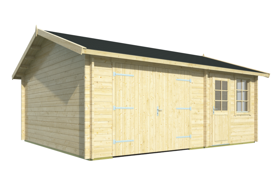Garage Moa 598x500 cm - Groen geïmpregneerd