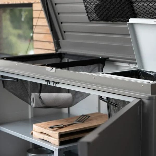 Biohort HighBoard 200 metalen opbergkast 200x84x127 cm kwartsgrijs