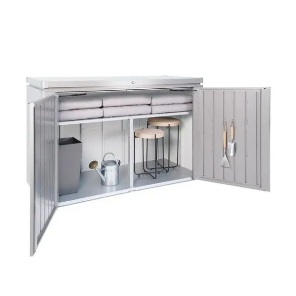 Biohort HighBoard 200 metalen opbergkast 200x84x127 cm kwartsgrijs