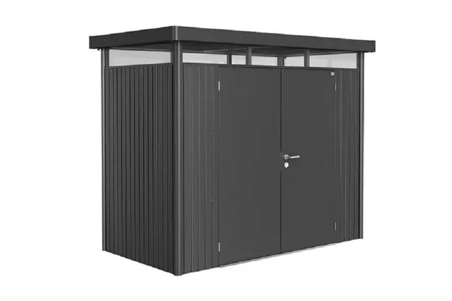 Biohort Highline H1 metalen tuinhuis 275x155x222 cm met dubbele deur