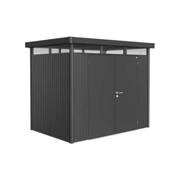 Biohort Highline H2 metalen tuinhuis 275x195x222 cm met dubbele deur