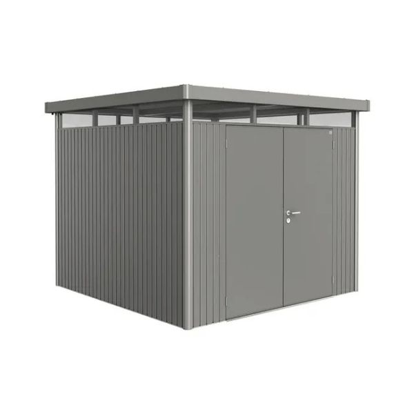 Biohort Highline H4 metalen tuinhuis 275x275x222 cm met dubbele deur