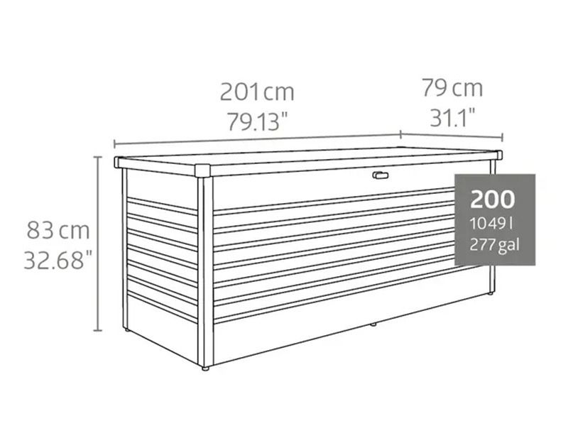 Biohort metalen Hobbybox 200 201x79x83 cm brons