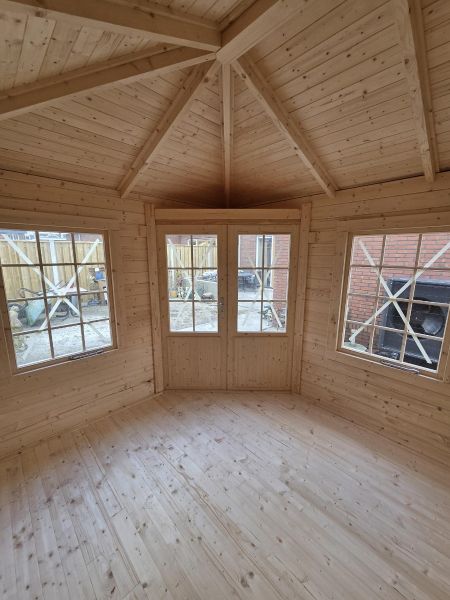 Interflex 4355 Hoekblokhut 300x440 cm 28 mm vuren blank