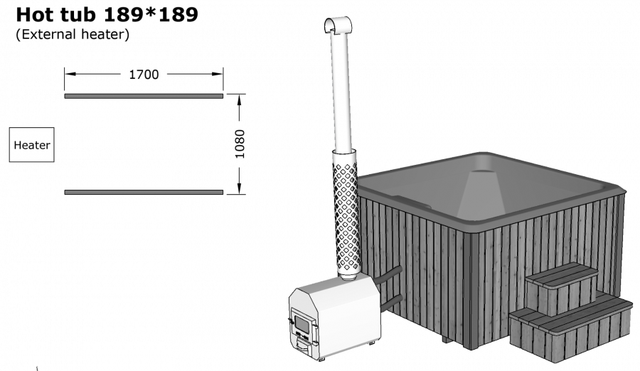 Hottub Luxe Square 189x189 cm