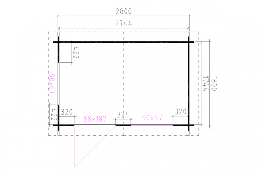 Blokhut 3020 300x200 cm - compleet gecoat