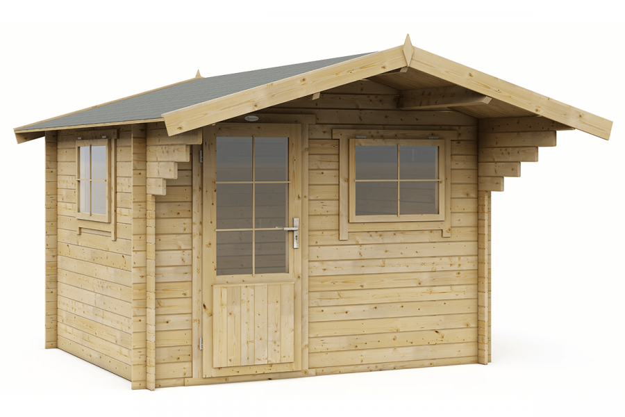 Blokhut 3026 300x250 cm - exterieur gecoat