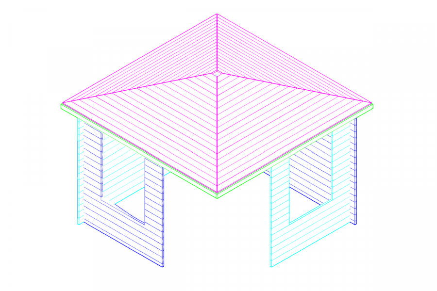Blokhut 3055G 300x300 cm
