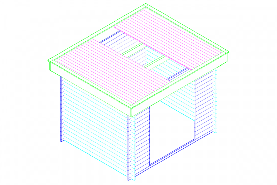 Blokhut 325M 300x250 cm - exterieur gecoat