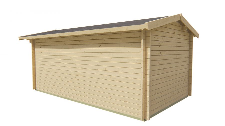 Blokhut Julia 300x500 cm + 68 cm luifel - Groen geïmpregneerd