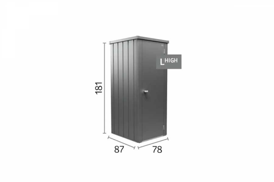 Biohort Julia L High metalen terraskast 77,7x87x180,9 cm donkergrijs metallic