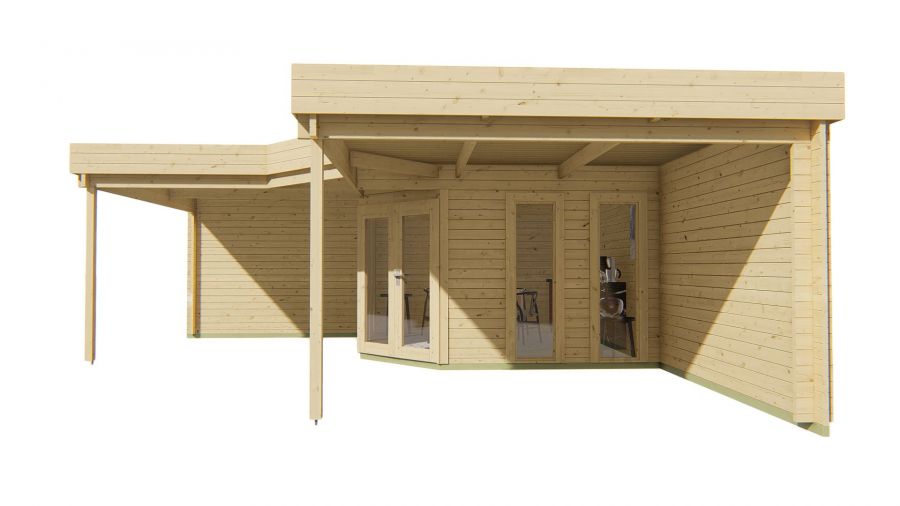 Tuindeco Jutka Blokhut 368x368 cm 44 mm vuren red class wood geïmpregneerd