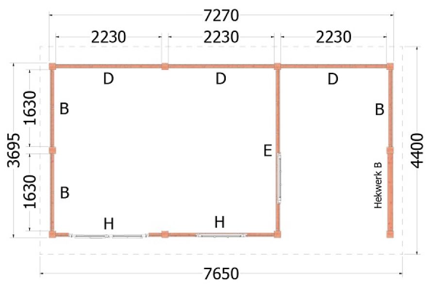 Kapschuur de Hoeve XL plattegrond