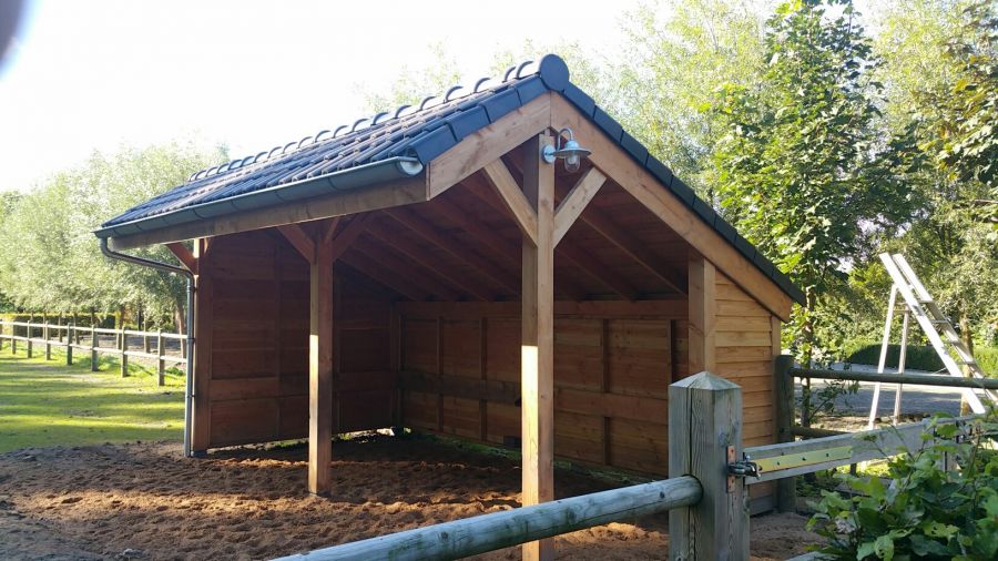 Lariks/Douglas kapschuur Goor 600x390 cm met blanke wanden - Bouwpakket