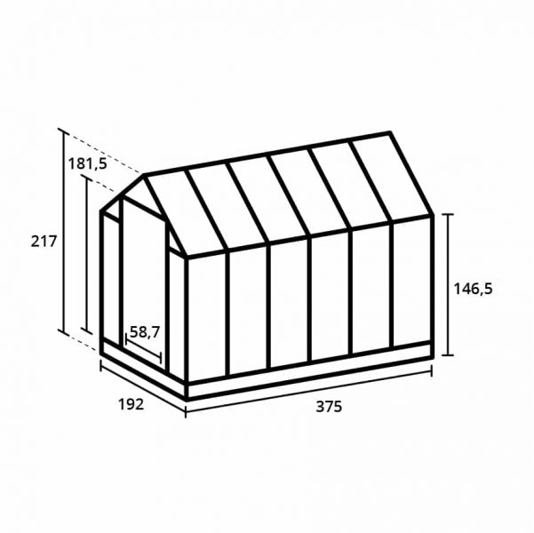 Tuinkas Kate IV - 192x375 cm - Wit - Full Options