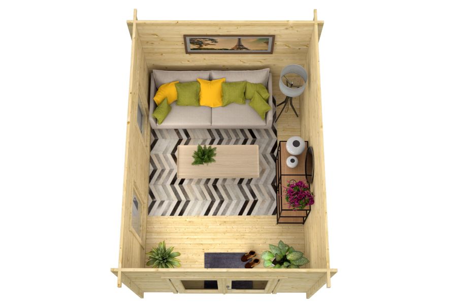 Tuindeco Kerry Blokhut 300x400 cm 40 mm vuren bruin geïmpregneerd