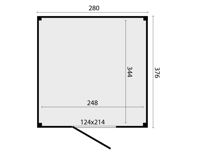 KubeLine tuinhuis 380x280 cm Douglas blank