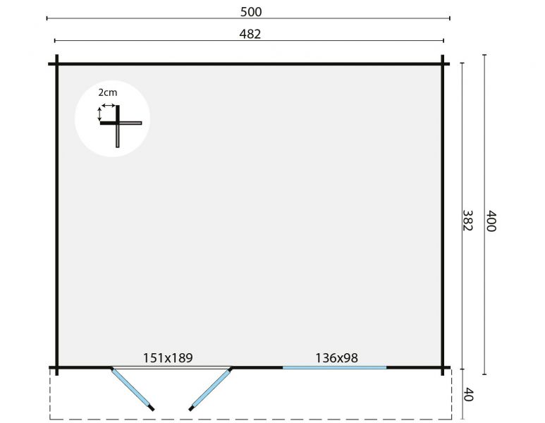 blokhut leipzig =- plattegrond