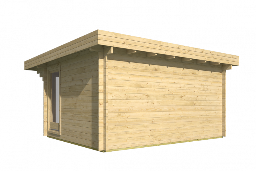 Blokhut Lory 415x330 cm + luifel 120 cm - Honing geïmpregneerd