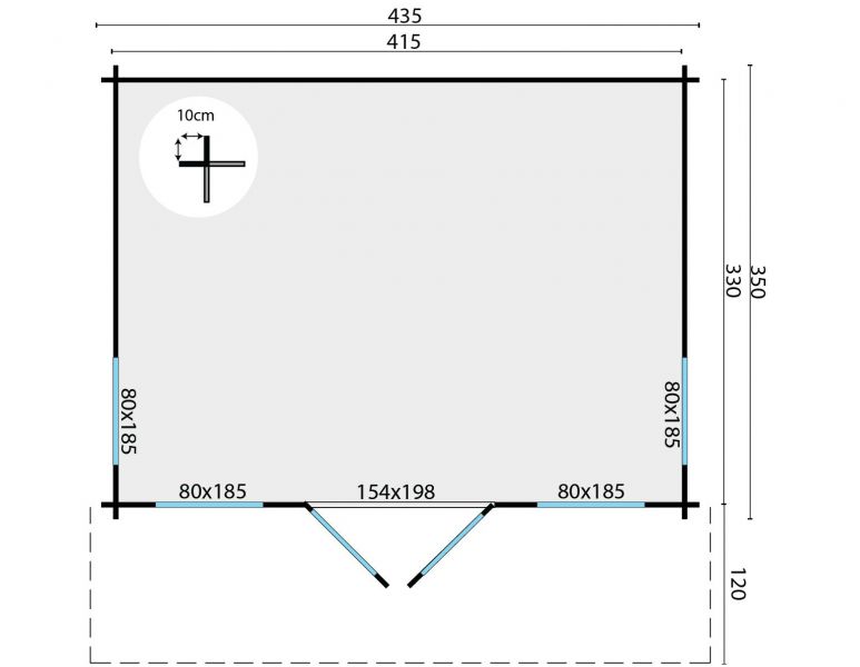 blokhut lory - plattegrond