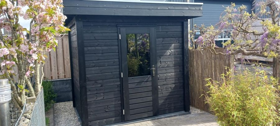 Lugarde Select Aalsmeer Modern tuinhuis 250x200 cm 28 mm vuren zwart geolied