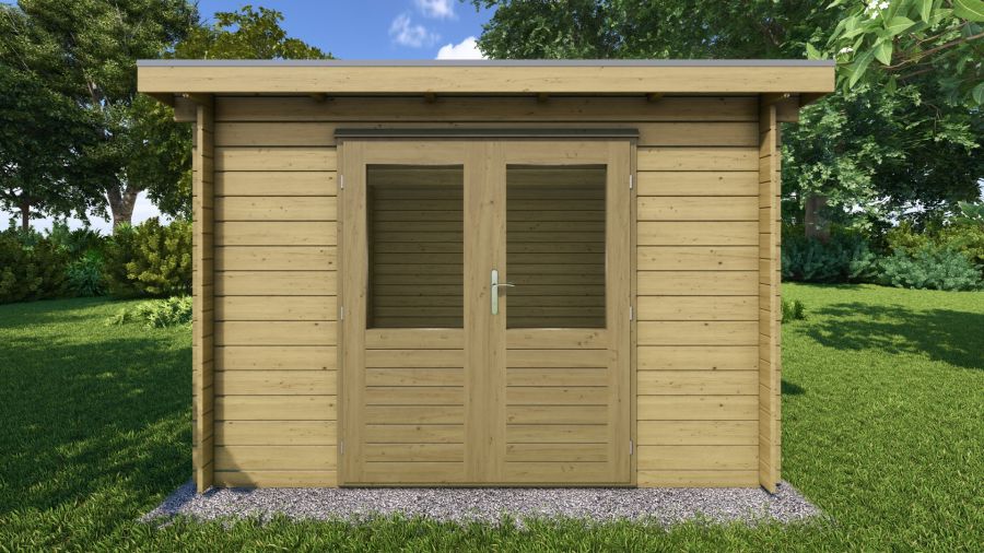 Classicline Blokhut Overijssel vuren groen geïmpregneerd 300x300 cm