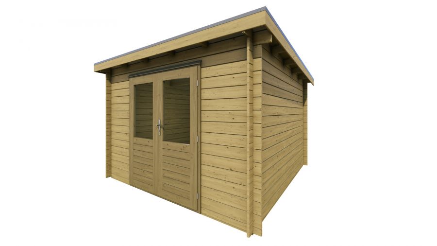 Classicline Blokhut Overijssel vuren groen geïmpregneerd 300x300 cm