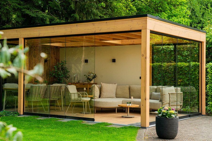 Trendhout Overkapping Palermo 600x370 cm - Totaalpakket