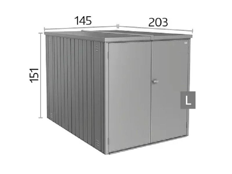 Biohort Mini Garage L donkergrijs metallic 145x203 cm