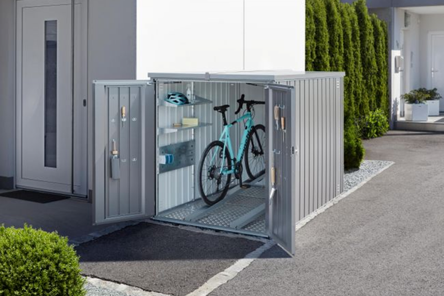Biohort Mini Garage L zilver metallic 145x203 cm