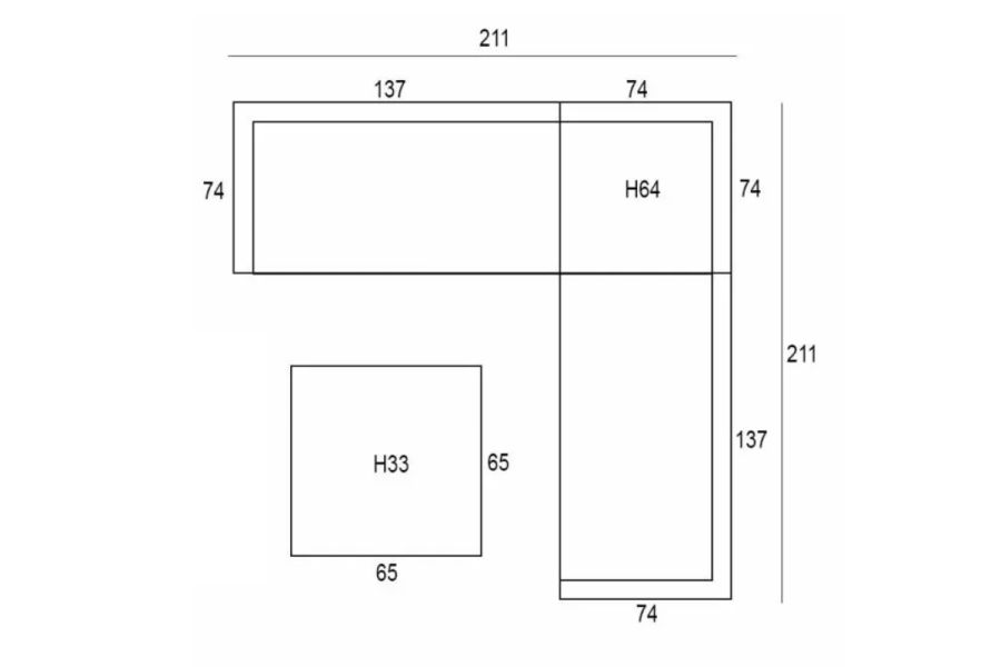 Montana loungeset 4-delig earl grey / donker antraciet