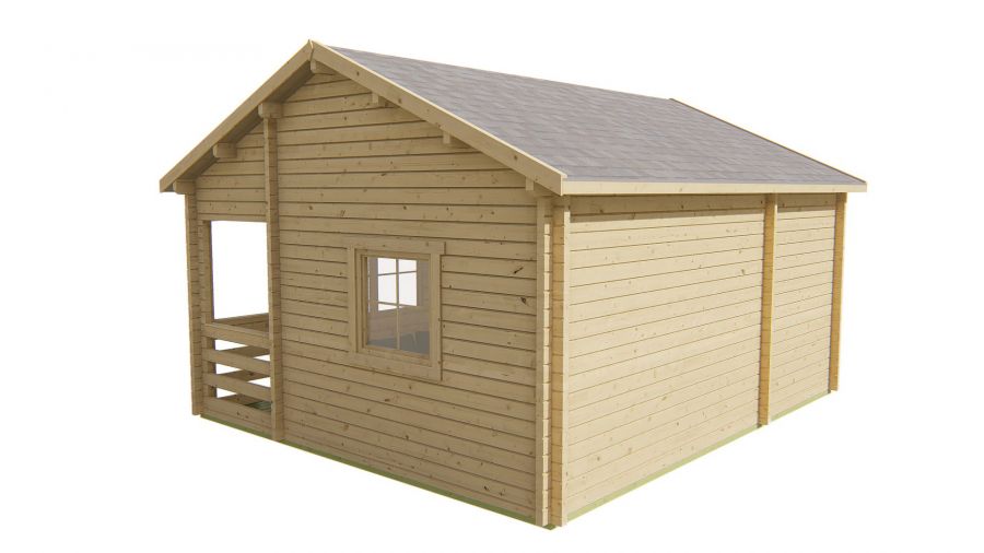 Tuindeco Edelweiss chalet 600x510 cm 70 mm vuren groen geïmpregneerd