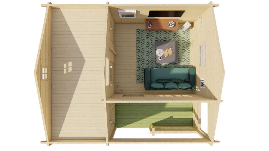 Tuindeco Edelweiss chalet 600x510 cm 70 mm vuren honing geïmpregneerd