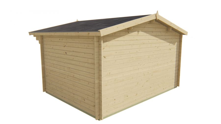 Blokhut Murcia 400x300 cm + luifel 70 cm - Red class wood geïmpregneerd