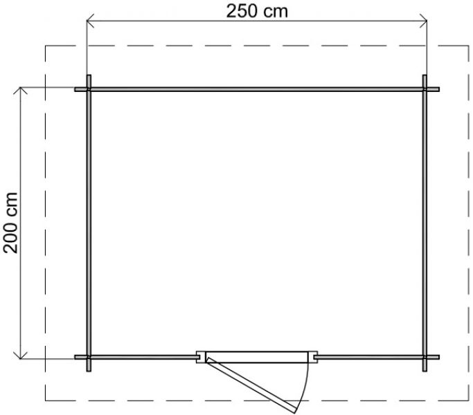 Lugarde Select Blokhut Arnhem 250x200cm - Keteldruk Grijs