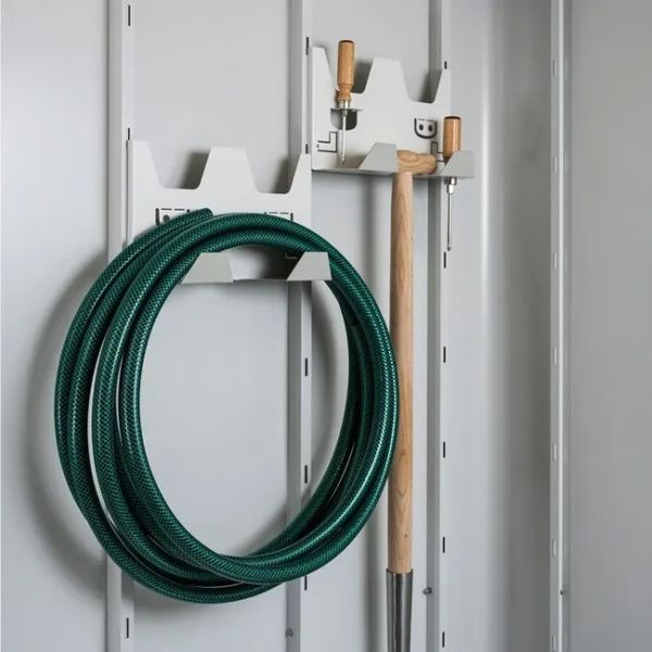 Biohort Neo 2B metalen tuinhuis enkele deur kwartsgrijs 236x236 cm