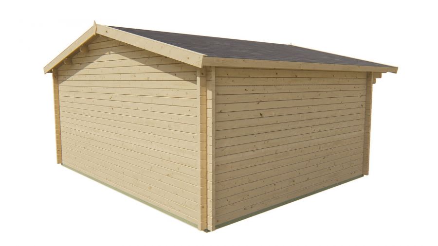 Blokhut Newcastle 540x440 cm + luifel 90 cm - Red class wood geïmpregneerd