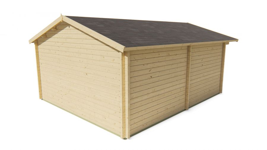 Blokhut Niedersachsen 500x598 cm + luifel 115 cm - Red class wood geïmpregneerd